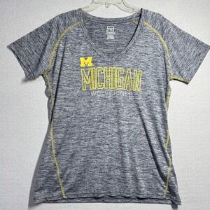 Michigan Wolverines Shirt Womens 2XL Gray NCAA Football Pro Edge Graphic‎ Tee